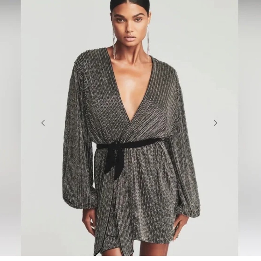 Retrofete Gabrielle Gunmetal Studded Robe Dress
Size XL WORN ONCE